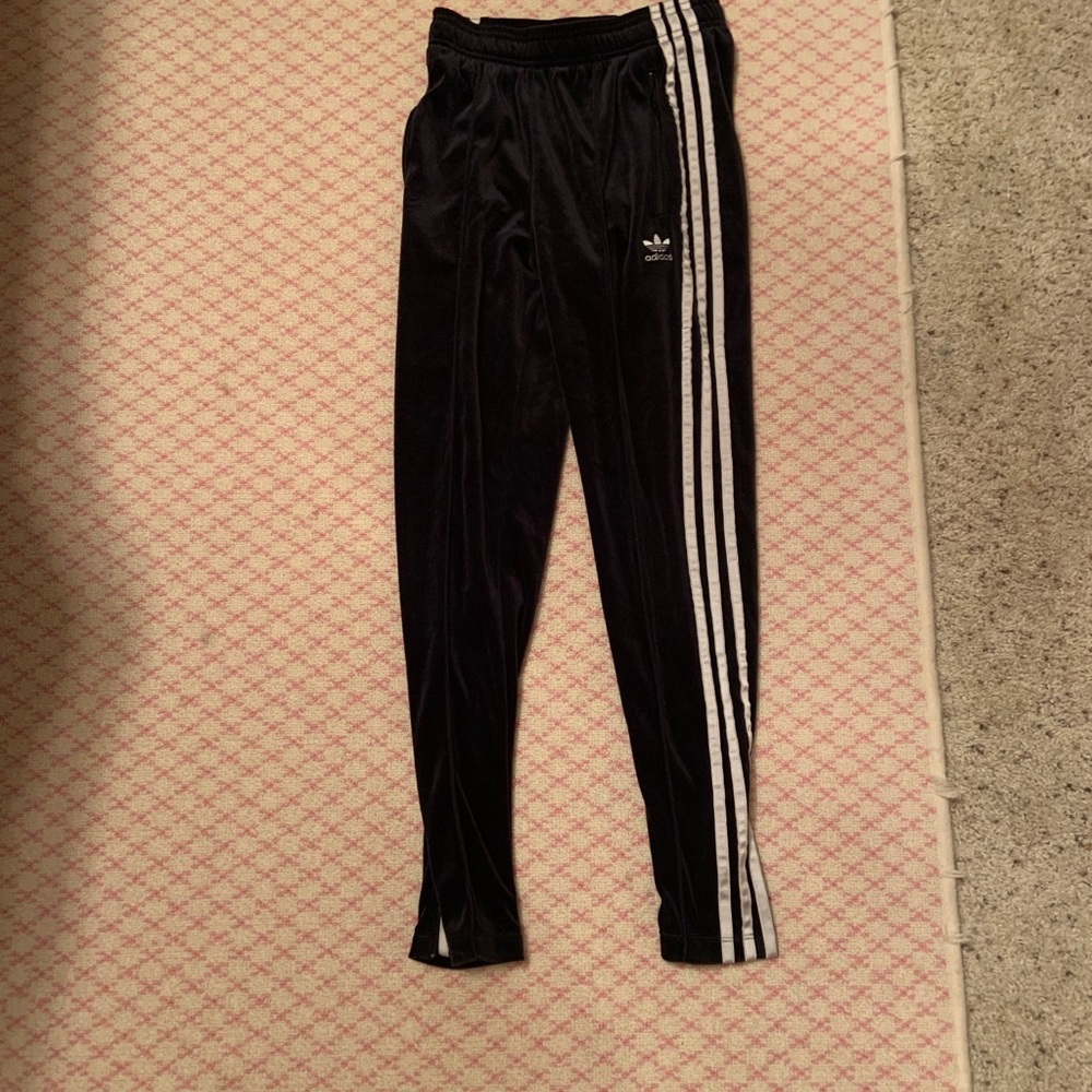 Girls Velvet Adidas Jogger Pants